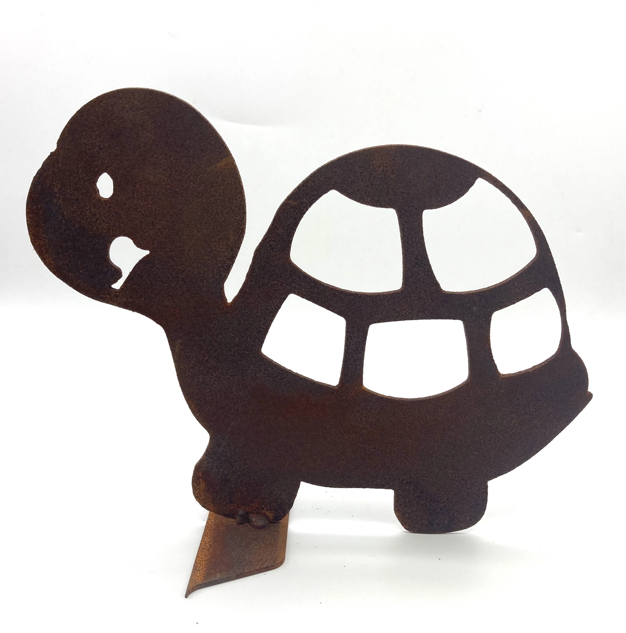 Tierfigur Schildkröte aus Cortenstahl klein 